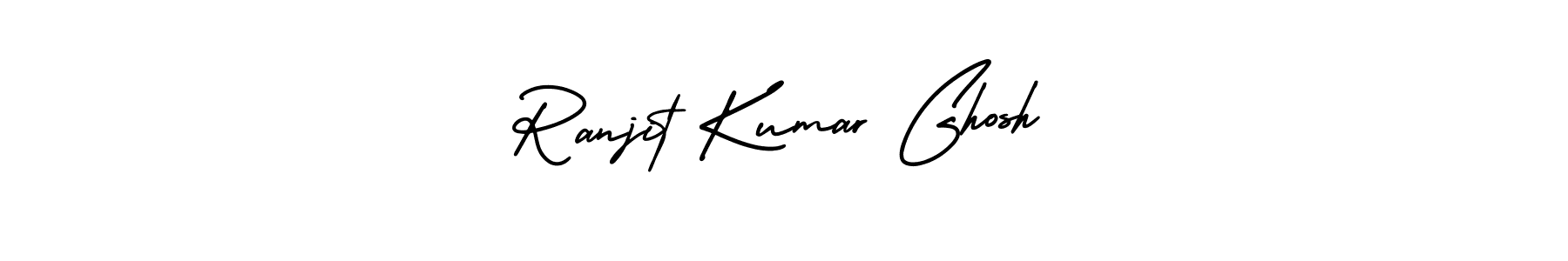 You should practise on your own different ways (AmerikaSignatureDemo-Regular) to write your name (Ranjit Kumar Ghosh) in signature. don't let someone else do it for you. Ranjit Kumar Ghosh signature style 3 images and pictures png