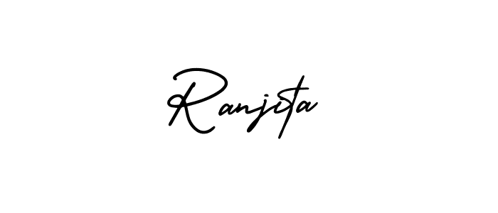 if you are searching for the best signature style for your name Ranjita. so please give up your signature search. here we have designed multiple signature styles  using AmerikaSignatureDemo-Regular. Ranjita signature style 3 images and pictures png