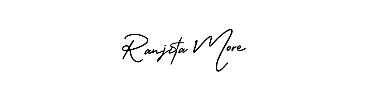 How to make Ranjita More name signature. Use AmerikaSignatureDemo-Regular style for creating short signs online. This is the latest handwritten sign. Ranjita More signature style 3 images and pictures png