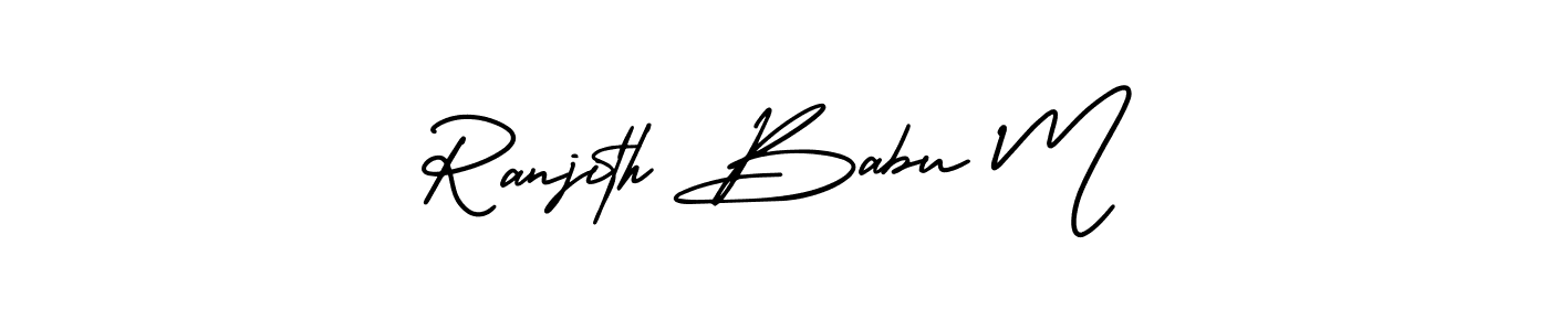 Make a beautiful signature design for name Ranjith Babu M. With this signature (AmerikaSignatureDemo-Regular) style, you can create a handwritten signature for free. Ranjith Babu M signature style 3 images and pictures png