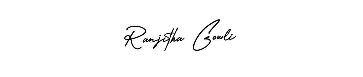 Also You can easily find your signature by using the search form. We will create Ranjitha Gowli name handwritten signature images for you free of cost using AmerikaSignatureDemo-Regular sign style. Ranjitha Gowli signature style 3 images and pictures png