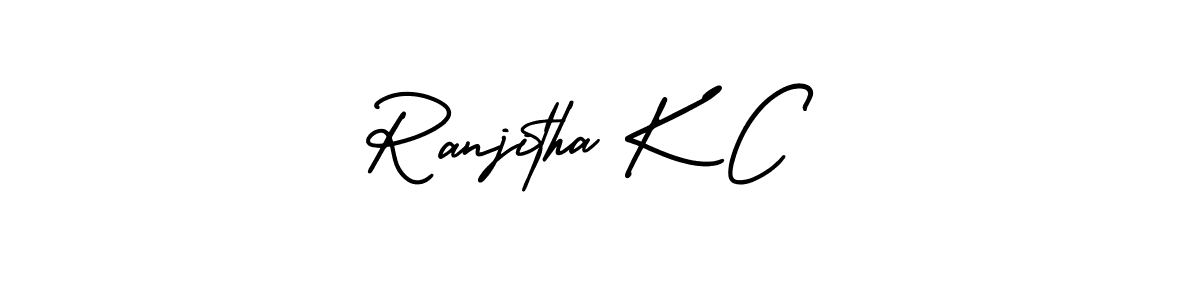 How to Draw Ranjitha K C signature style? AmerikaSignatureDemo-Regular is a latest design signature styles for name Ranjitha K C. Ranjitha K C signature style 3 images and pictures png