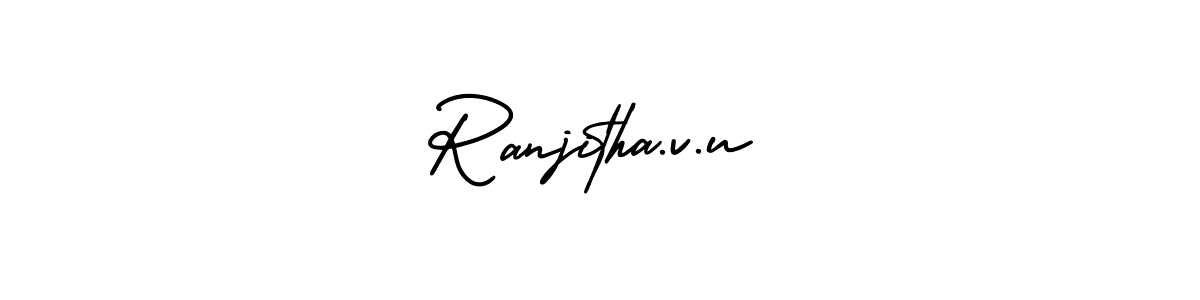 You can use this online signature creator to create a handwritten signature for the name Ranjitha.v.u. This is the best online autograph maker. Ranjitha.v.u signature style 3 images and pictures png