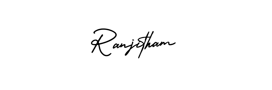 Use a signature maker to create a handwritten signature online. With this signature software, you can design (AmerikaSignatureDemo-Regular) your own signature for name Ranjitham. Ranjitham signature style 3 images and pictures png