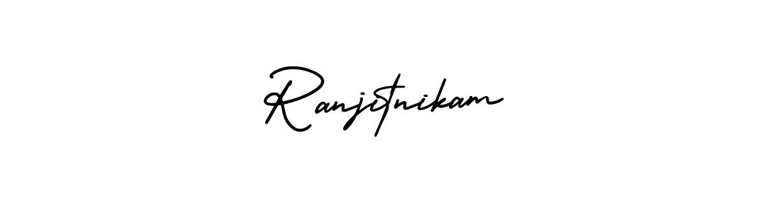 This is the best signature style for the Ranjitnikam name. Also you like these signature font (AmerikaSignatureDemo-Regular). Mix name signature. Ranjitnikam signature style 3 images and pictures png