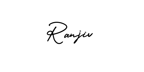Ranjiv stylish signature style. Best Handwritten Sign (AmerikaSignatureDemo-Regular) for my name. Handwritten Signature Collection Ideas for my name Ranjiv. Ranjiv signature style 3 images and pictures png