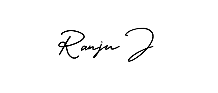 Create a beautiful signature design for name Ranju J. With this signature (AmerikaSignatureDemo-Regular) fonts, you can make a handwritten signature for free. Ranju J signature style 3 images and pictures png