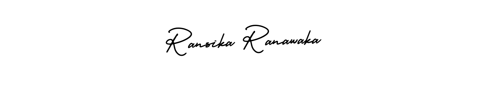 How to make Ransika Ranawaka name signature. Use AmerikaSignatureDemo-Regular style for creating short signs online. This is the latest handwritten sign. Ransika Ranawaka signature style 3 images and pictures png