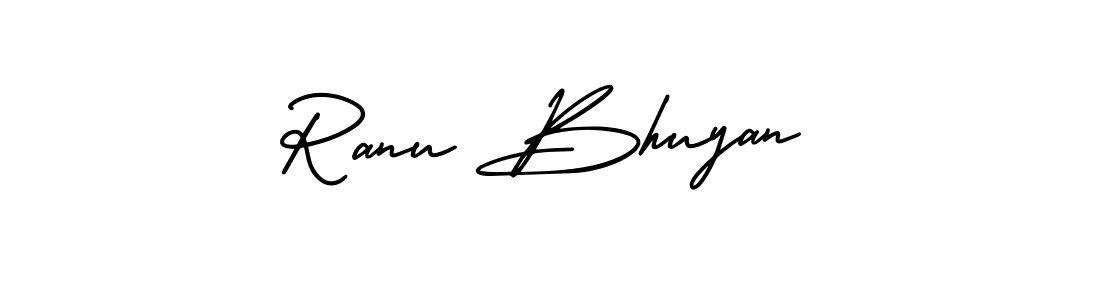 Ranu Bhuyan stylish signature style. Best Handwritten Sign (AmerikaSignatureDemo-Regular) for my name. Handwritten Signature Collection Ideas for my name Ranu Bhuyan. Ranu Bhuyan signature style 3 images and pictures png