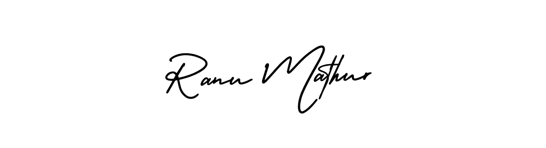 Similarly AmerikaSignatureDemo-Regular is the best handwritten signature design. Signature creator online .You can use it as an online autograph creator for name Ranu Mathur. Ranu Mathur signature style 3 images and pictures png