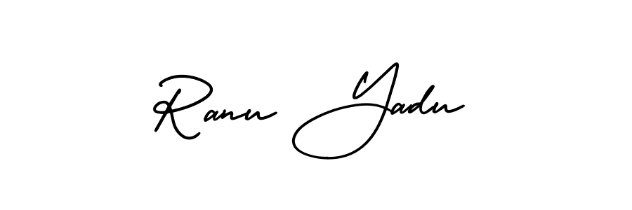 Make a beautiful signature design for name Ranu Yadu. With this signature (AmerikaSignatureDemo-Regular) style, you can create a handwritten signature for free. Ranu Yadu signature style 3 images and pictures png