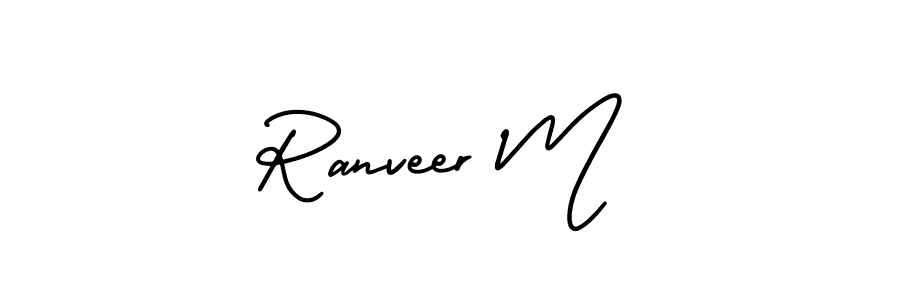How to Draw Ranveer M signature style? AmerikaSignatureDemo-Regular is a latest design signature styles for name Ranveer M. Ranveer M signature style 3 images and pictures png