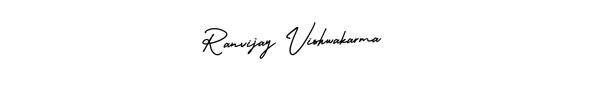 It looks lik you need a new signature style for name Ranvijay Vishwakarma. Design unique handwritten (AmerikaSignatureDemo-Regular) signature with our free signature maker in just a few clicks. Ranvijay Vishwakarma signature style 3 images and pictures png