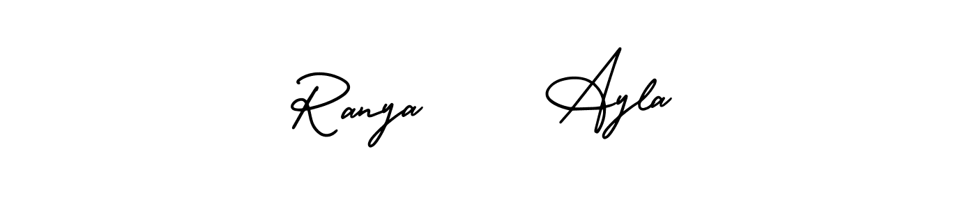 Make a beautiful signature design for name Ranya     Ayla. With this signature (AmerikaSignatureDemo-Regular) style, you can create a handwritten signature for free. Ranya     Ayla signature style 3 images and pictures png