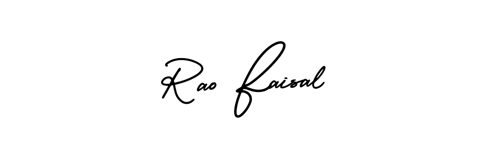 This is the best signature style for the Rao Faisal name. Also you like these signature font (AmerikaSignatureDemo-Regular). Mix name signature. Rao Faisal signature style 3 images and pictures png