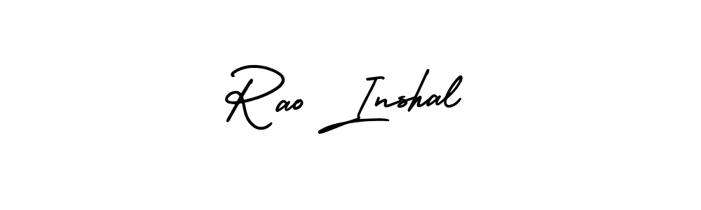 The best way (AmerikaSignatureDemo-Regular) to make a short signature is to pick only two or three words in your name. The name Rao Inshal include a total of six letters. For converting this name. Rao Inshal signature style 3 images and pictures png