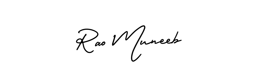 Rao Muneeb stylish signature style. Best Handwritten Sign (AmerikaSignatureDemo-Regular) for my name. Handwritten Signature Collection Ideas for my name Rao Muneeb. Rao Muneeb signature style 3 images and pictures png