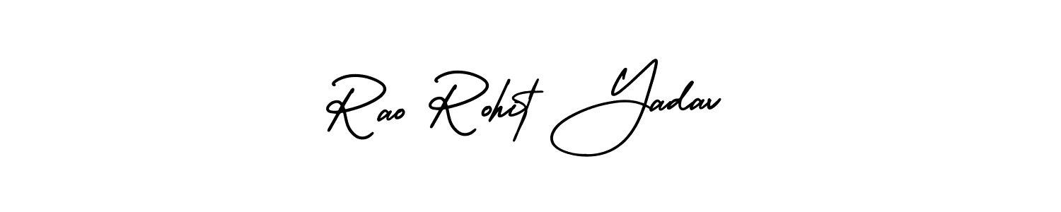 The best way (AmerikaSignatureDemo-Regular) to make a short signature is to pick only two or three words in your name. The name Rao Rohit Yadav include a total of six letters. For converting this name. Rao Rohit Yadav signature style 3 images and pictures png