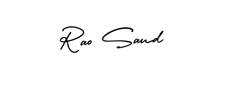 The best way (AmerikaSignatureDemo-Regular) to make a short signature is to pick only two or three words in your name. The name Rao Saud include a total of six letters. For converting this name. Rao Saud signature style 3 images and pictures png