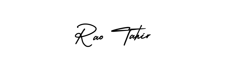 Similarly AmerikaSignatureDemo-Regular is the best handwritten signature design. Signature creator online .You can use it as an online autograph creator for name Rao Tahir. Rao Tahir signature style 3 images and pictures png