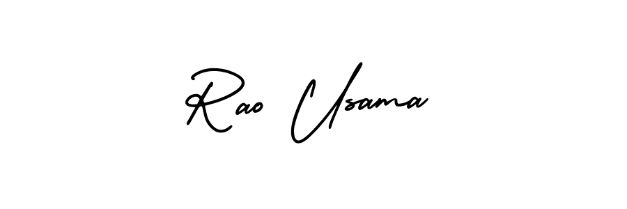 How to make Rao Usama name signature. Use AmerikaSignatureDemo-Regular style for creating short signs online. This is the latest handwritten sign. Rao Usama signature style 3 images and pictures png