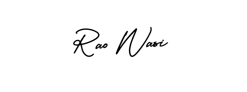 How to make Rao Wasi signature? AmerikaSignatureDemo-Regular is a professional autograph style. Create handwritten signature for Rao Wasi name. Rao Wasi signature style 3 images and pictures png