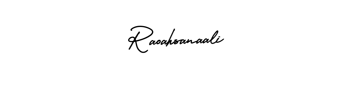 if you are searching for the best signature style for your name Raoahsanaali. so please give up your signature search. here we have designed multiple signature styles  using AmerikaSignatureDemo-Regular. Raoahsanaali signature style 3 images and pictures png