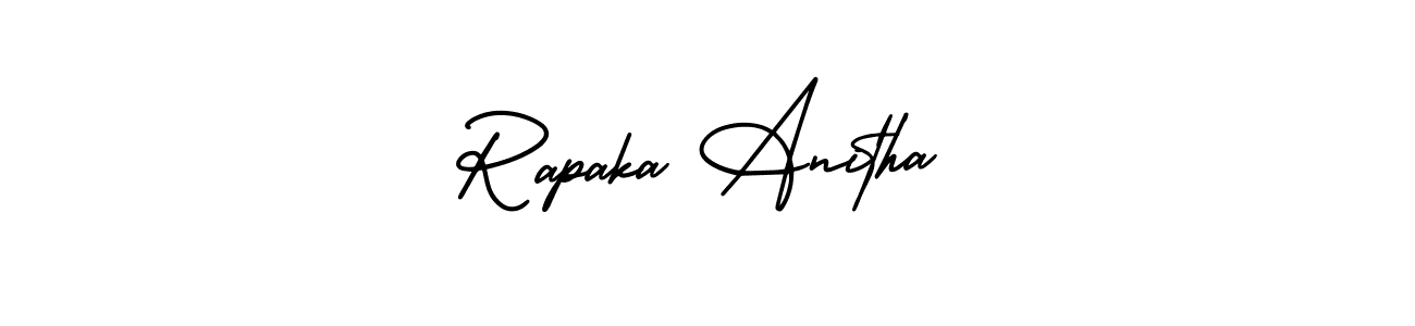 Similarly AmerikaSignatureDemo-Regular is the best handwritten signature design. Signature creator online .You can use it as an online autograph creator for name Rapaka Anitha. Rapaka Anitha signature style 3 images and pictures png