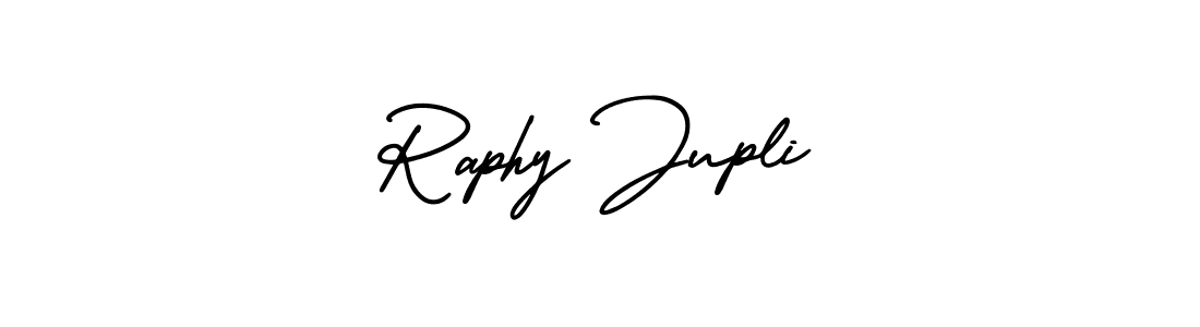 The best way (AmerikaSignatureDemo-Regular) to make a short signature is to pick only two or three words in your name. The name Raphy Jupli include a total of six letters. For converting this name. Raphy Jupli signature style 3 images and pictures png