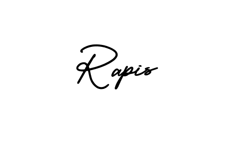 Use a signature maker to create a handwritten signature online. With this signature software, you can design (AmerikaSignatureDemo-Regular) your own signature for name Rapis. Rapis signature style 3 images and pictures png