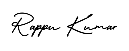 Try this chic Rappu Kumar handwritten sign style. Using AmerikaSignatureDemo-Regular font elements, it gives your name a sleek, memorable identity. Rappu Kumar signature style 3 images and pictures png
