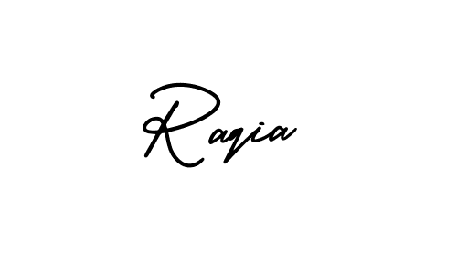 Raqia stylish signature style. Best Handwritten Sign (AmerikaSignatureDemo-Regular) for my name. Handwritten Signature Collection Ideas for my name Raqia. Raqia signature style 3 images and pictures png