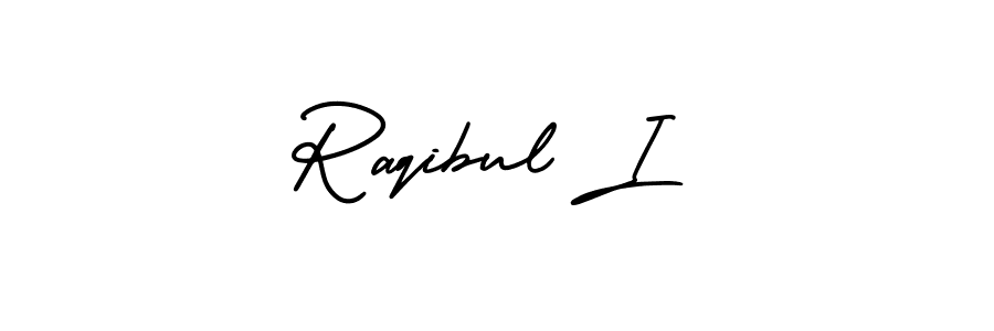 Use a signature maker to create a handwritten signature online. With this signature software, you can design (AmerikaSignatureDemo-Regular) your own signature for name Raqibul I. Raqibul I signature style 3 images and pictures png