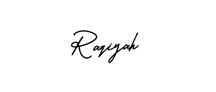 Make a beautiful signature design for name Raqiyah. With this signature (AmerikaSignatureDemo-Regular) style, you can create a handwritten signature for free. Raqiyah signature style 3 images and pictures png