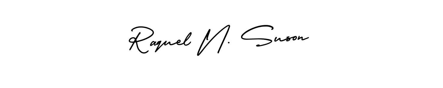 How to make Raquel N. Suson signature? AmerikaSignatureDemo-Regular is a professional autograph style. Create handwritten signature for Raquel N. Suson name. Raquel N. Suson signature style 3 images and pictures png