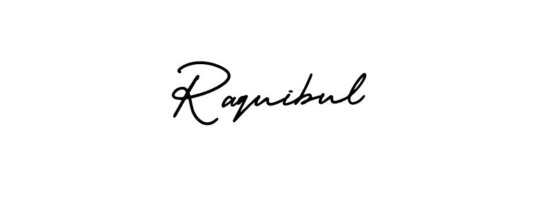How to make Raquibul name signature. Use AmerikaSignatureDemo-Regular style for creating short signs online. This is the latest handwritten sign. Raquibul signature style 3 images and pictures png