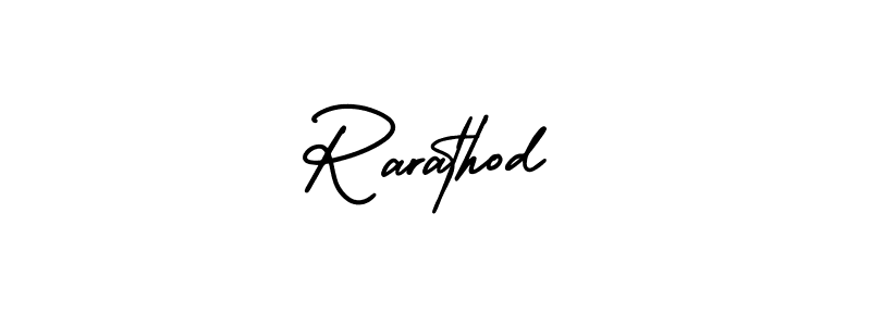 You should practise on your own different ways (AmerikaSignatureDemo-Regular) to write your name (Rarathod) in signature. don't let someone else do it for you. Rarathod signature style 3 images and pictures png