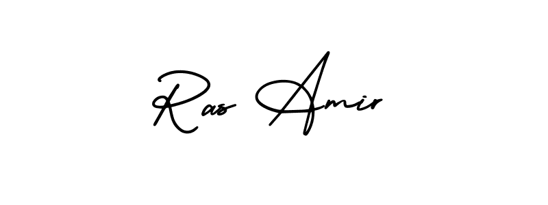 The best way (AmerikaSignatureDemo-Regular) to make a short signature is to pick only two or three words in your name. The name Ras Amir include a total of six letters. For converting this name. Ras Amir signature style 3 images and pictures png