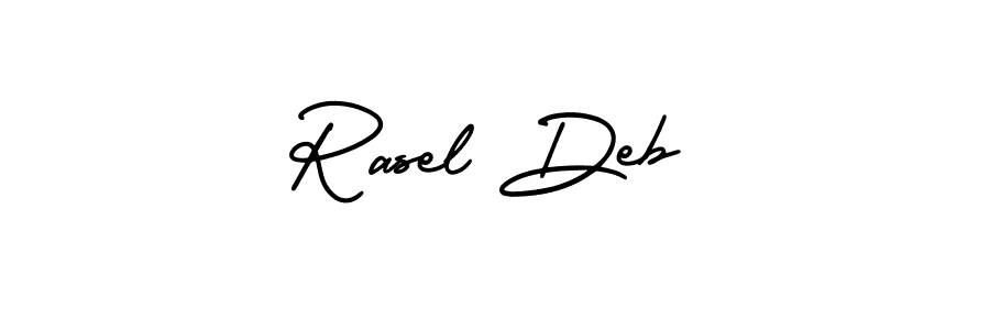 Rasel Deb stylish signature style. Best Handwritten Sign (AmerikaSignatureDemo-Regular) for my name. Handwritten Signature Collection Ideas for my name Rasel Deb. Rasel Deb signature style 3 images and pictures png