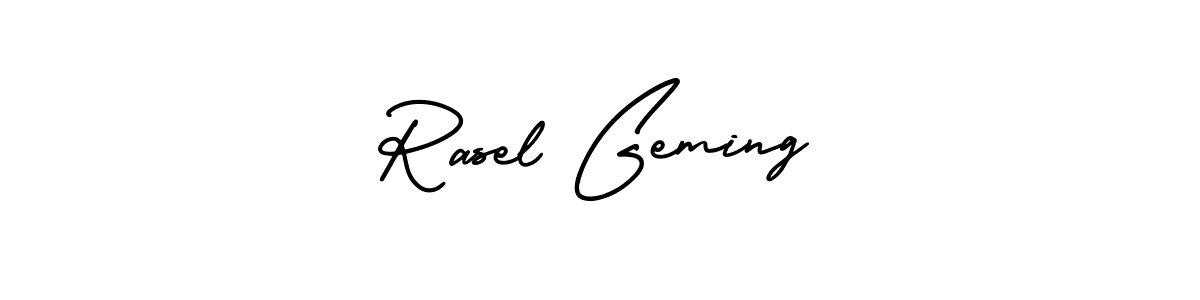 How to make Rasel Geming signature? AmerikaSignatureDemo-Regular is a professional autograph style. Create handwritten signature for Rasel Geming name. Rasel Geming signature style 3 images and pictures png
