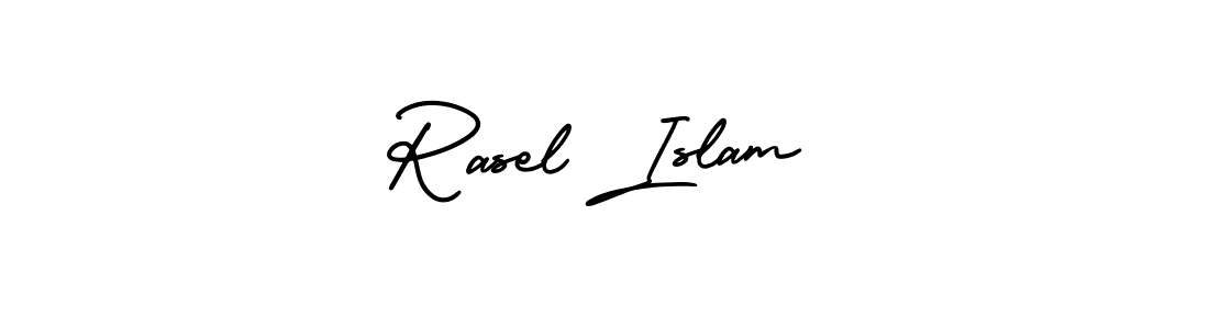 AmerikaSignatureDemo-Regular is a professional signature style that is perfect for those who want to add a touch of class to their signature. It is also a great choice for those who want to make their signature more unique. Get Rasel Islam name to fancy signature for free. Rasel Islam signature style 3 images and pictures png