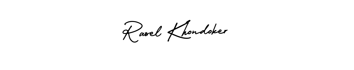 Rasel Khondoker stylish signature style. Best Handwritten Sign (AmerikaSignatureDemo-Regular) for my name. Handwritten Signature Collection Ideas for my name Rasel Khondoker. Rasel Khondoker signature style 3 images and pictures png