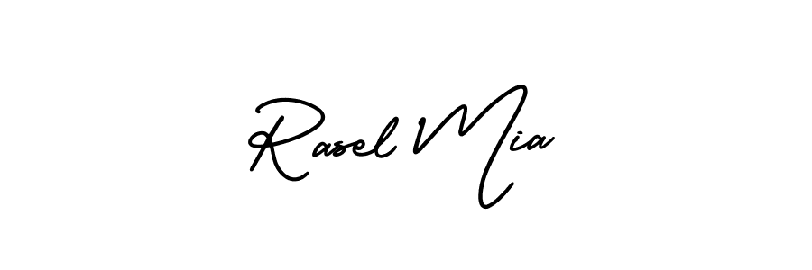 How to Draw Rasel Mia signature style? AmerikaSignatureDemo-Regular is a latest design signature styles for name Rasel Mia. Rasel Mia signature style 3 images and pictures png