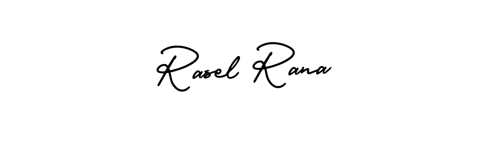 Rasel Rana stylish signature style. Best Handwritten Sign (AmerikaSignatureDemo-Regular) for my name. Handwritten Signature Collection Ideas for my name Rasel Rana. Rasel Rana signature style 3 images and pictures png