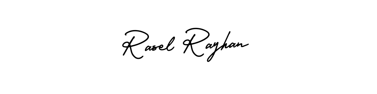 This is the best signature style for the Rasel Rayhan name. Also you like these signature font (AmerikaSignatureDemo-Regular). Mix name signature. Rasel Rayhan signature style 3 images and pictures png