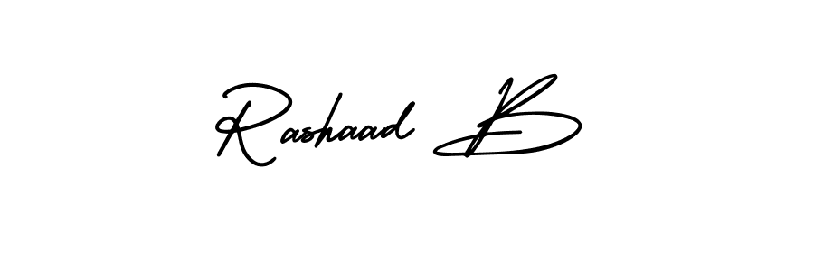 How to Draw Rashaad B signature style? AmerikaSignatureDemo-Regular is a latest design signature styles for name Rashaad B. Rashaad B signature style 3 images and pictures png