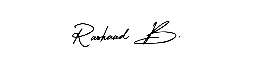 Design your own signature with our free online signature maker. With this signature software, you can create a handwritten (AmerikaSignatureDemo-Regular) signature for name Rashaad B.. Rashaad B. signature style 3 images and pictures png