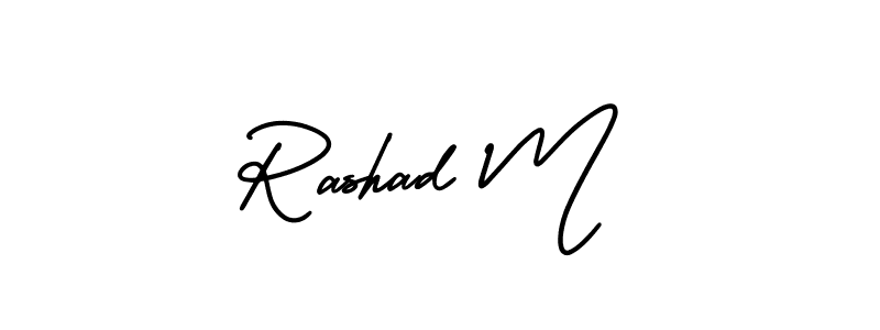 Design your own signature with our free online signature maker. With this signature software, you can create a handwritten (AmerikaSignatureDemo-Regular) signature for name Rashad M. Rashad M signature style 3 images and pictures png