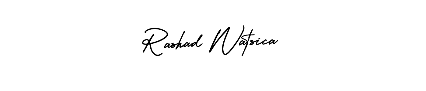 Make a beautiful signature design for name Rashad Watsica. With this signature (AmerikaSignatureDemo-Regular) style, you can create a handwritten signature for free. Rashad Watsica signature style 3 images and pictures png