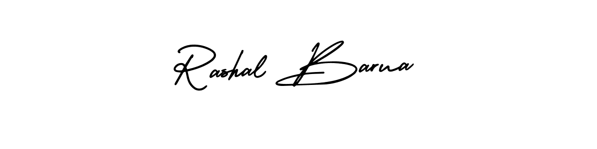 The best way (AmerikaSignatureDemo-Regular) to make a short signature is to pick only two or three words in your name. The name Rashal Barua include a total of six letters. For converting this name. Rashal Barua signature style 3 images and pictures png